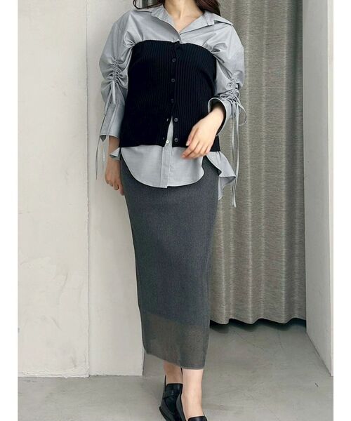 OUNNOUN（オウンノウン）の「【OUNNOUN】ドロストスリーブシャツ（シャツ/ブラウス・レディース・アイボリー/ブルー/ライトグレー・FREE）」の13枚目の写真