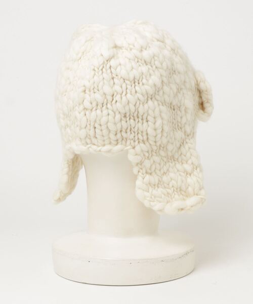 Nine Tailor（ナインテイラー）の「Nine Tailor Cockscomb Flap Cap (N-1551)（ニットキャップ/ビーニー・メンズ・ブラウン/ブラック/アイボリー・FREE）」の6枚目の写真