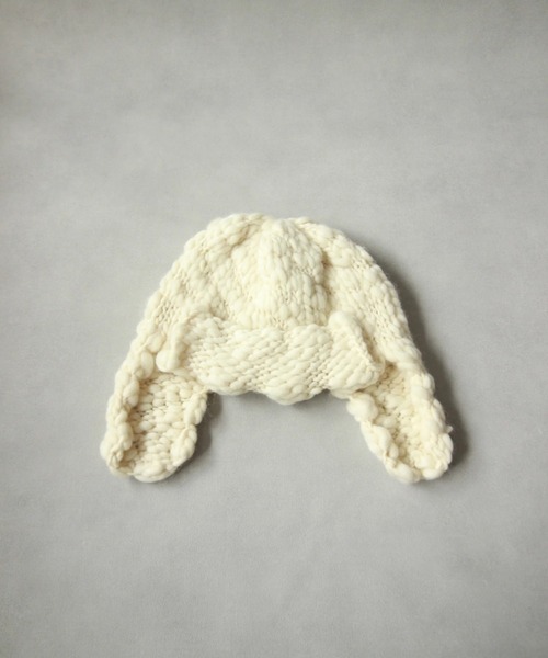 Nine Tailor（ナインテイラー）の「Nine Tailor Cockscomb Flap Cap (N-1551)（ニットキャップ/ビーニー・メンズ・ブラウン/ブラック/アイボリー・FREE）」の7枚目の写真