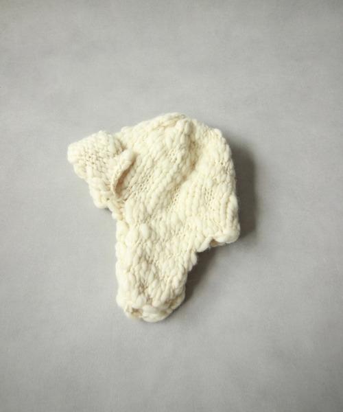 Nine Tailor（ナインテイラー）の「Nine Tailor Cockscomb Flap Cap (N-1551)（ニットキャップ/ビーニー・メンズ・ブラウン/ブラック/アイボリー・FREE）」の8枚目の写真