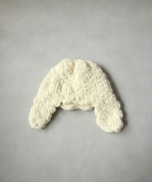 Nine Tailor（ナインテイラー）の「Nine Tailor Cockscomb Flap Cap (N-1551)（ニットキャップ/ビーニー・メンズ・ブラウン/ブラック/アイボリー・FREE）」の9枚目の写真