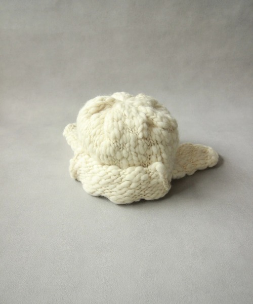 Nine Tailor（ナインテイラー）の「Nine Tailor Cockscomb Flap Cap (N-1551)（ニットキャップ/ビーニー・メンズ・ブラウン/ブラック/アイボリー・FREE）」の10枚目の写真