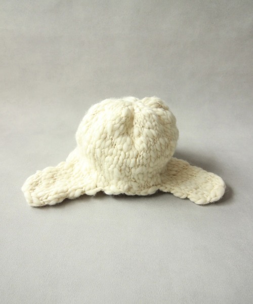 Nine Tailor（ナインテイラー）の「Nine Tailor Cockscomb Flap Cap (N-1551)（ニットキャップ/ビーニー・メンズ・ブラウン/ブラック/アイボリー・FREE）」の12枚目の写真