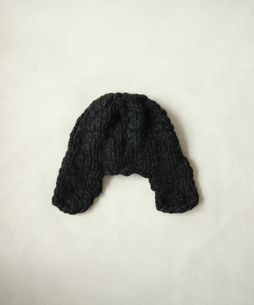 Nine Tailor（ナインテイラー）の「Nine Tailor Cockscomb Flap Cap (N-1551)（ニットキャップ/ビーニー・メンズ・ブラウン/ブラック/アイボリー・FREE）」の15枚目の写真