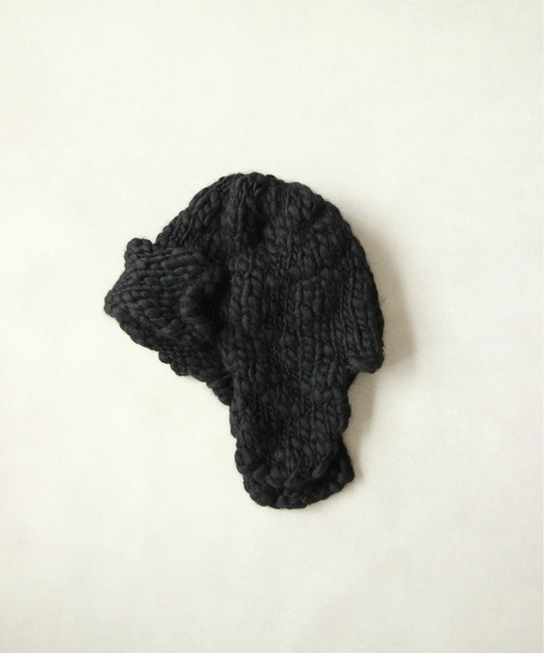 Nine Tailor（ナインテイラー）の「Nine Tailor Cockscomb Flap Cap (N-1551)（ニットキャップ/ビーニー・メンズ・ブラウン/ブラック/アイボリー・FREE）」の16枚目の写真