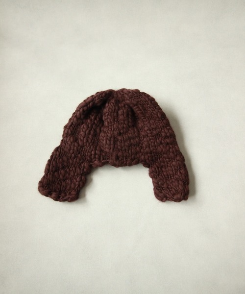 Nine Tailor（ナインテイラー）の「Nine Tailor Cockscomb Flap Cap (N-1551)（ニットキャップ/ビーニー・メンズ・ブラウン/ブラック/アイボリー・FREE）」の21枚目の写真