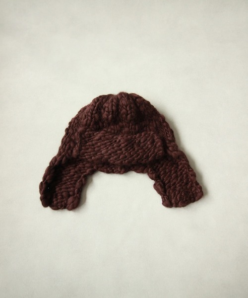 Nine Tailor（ナインテイラー）の「Nine Tailor Cockscomb Flap Cap (N-1551)（ニットキャップ/ビーニー・メンズ・ブラウン/ブラック/アイボリー・FREE）」の20枚目の写真