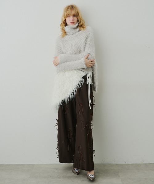 LA BELLE ETUDE（ラベルエチュード）の「many ribbon pants（スラックス・レディース・ブラウン/アイボリー/ブラック・0/1）」の11枚目の写真