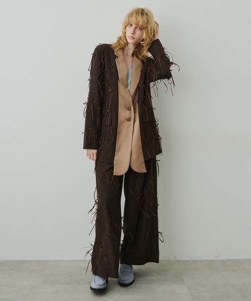 LA BELLE ETUDE（ラベルエチュード）の「many ribbon pants（スラックス・レディース・ブラウン/アイボリー/ブラック・0/1）」の5枚目の写真