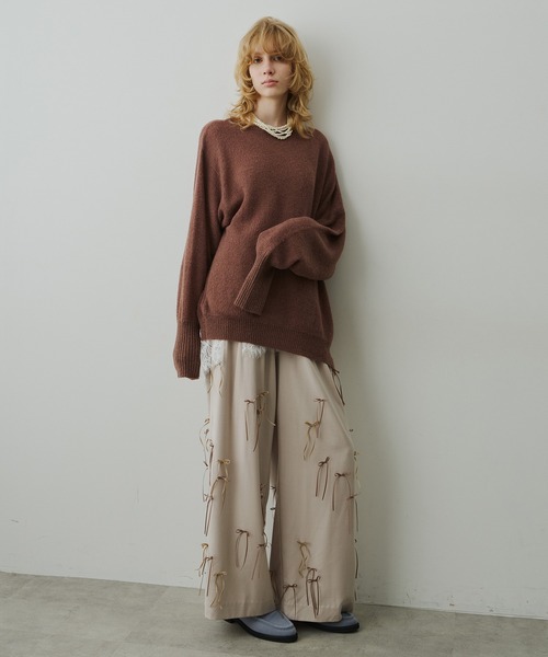 LA BELLE ETUDE（ラベルエチュード）の「many ribbon pants（スラックス・レディース・ブラウン/アイボリー/ブラック・0/1）」の7枚目の写真