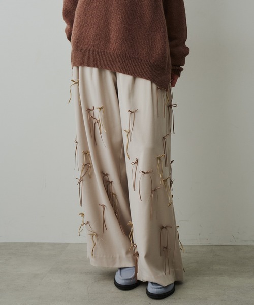 LA BELLE ETUDE（ラベルエチュード）の「many ribbon pants（スラックス・レディース・ブラウン/アイボリー/ブラック・0/1）」の15枚目の写真