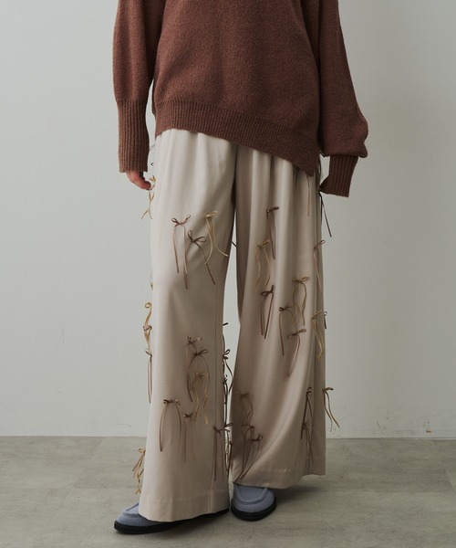 LA BELLE ETUDE（ラベルエチュード）の「many ribbon pants（スラックス・レディース・ブラウン/アイボリー/ブラック・0/1）」の16枚目の写真