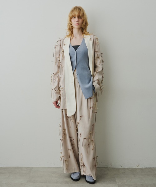 LA BELLE ETUDE（ラベルエチュード）の「many ribbon pants（スラックス・レディース・ブラウン/アイボリー/ブラック・0/1）」の14枚目の写真