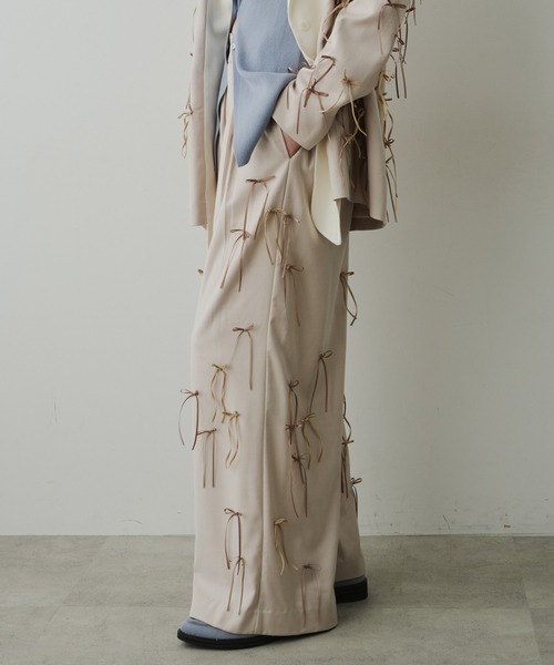 LA BELLE ETUDE（ラベルエチュード）の「many ribbon pants（スラックス・レディース・ブラウン/アイボリー/ブラック・0/1）」の13枚目の写真