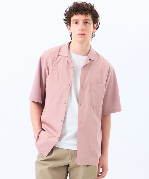 MACKINTOSH PHILOSOPHY(マッキントッシュ フィロソフィー)の「ニットコンビシャツ ケーブルニット×ブロード(シャツ/ブラウス・メンズ・ライトベージュ/ライトグリーン/ダークネイビー/ピンク系その他3・40/38)」の1枚目の写真