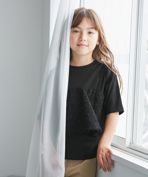 ROPE' PICNIC（ロペピクニック）の「【KIDS/キッズ】ビスチェドッキングカットソー（Tシャツ/カットソー・キッズ・ブラック/キナリ・S/M/L）」の7枚目の写真