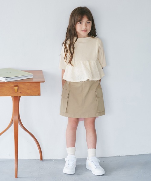 ROPE' PICNIC（ロペピクニック）の「【KIDS/キッズ】ビスチェドッキングカットソー（Tシャツ/カットソー・キッズ・ブラック/キナリ・S/M/L）」の12枚目の写真