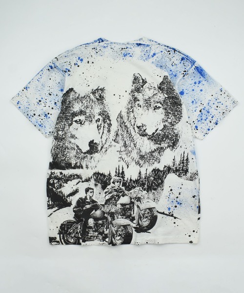 VINTAGE(ヴィンテージ)の「【USED】90’s SCREEN STARS “Wolf&Bike” アニマル Tシャツ(Tシャツ/カットソー・メンズ・ホワイト・X-LARGE)」の9枚目の写真