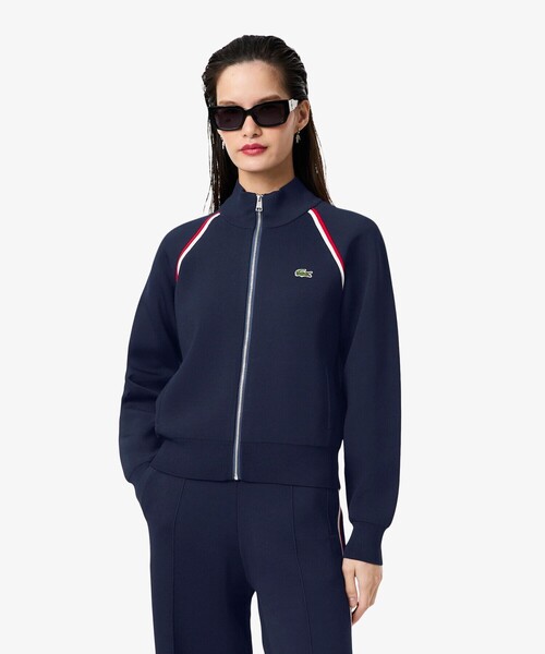 LACOSTE(ラコステ)の「ダブルフェイスジャージトラックジャケット(ジャージ・レディース・ネイビー・40/38/36/34)」の2枚目の写真