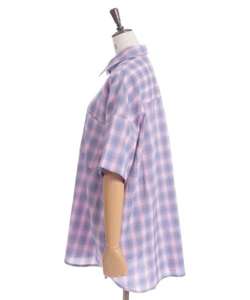 axes femme(アクシーズファム)の「オーバーチェックシャツ(シャツ/ブラウス・レディース・ベージュ/ピンク/ブラック・FREE)」の21枚目の写真