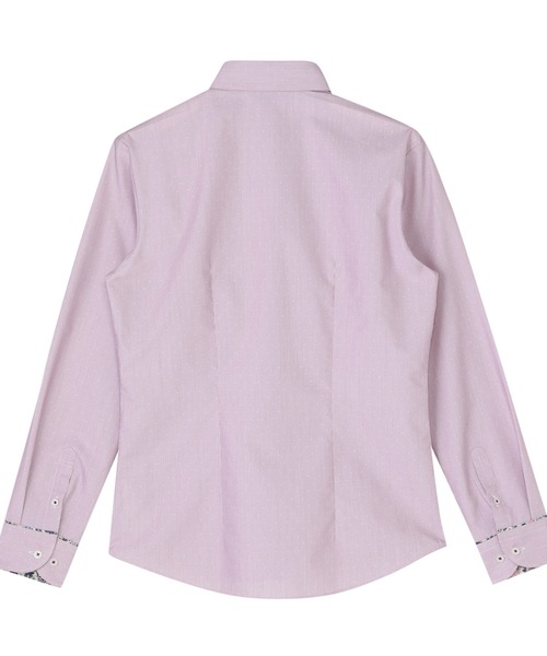 TOKYO SHIRTS（トウキョウシャツ）の「【透け防止】 形態安定ノーアイロン レギュラー 長袖ビジネスワイシャツ（ビジネスシャツ・レディース・パープル・LL/S/M/L/XS/XL）」の2枚目の写真