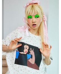 リトルサニーバイト　Tシャツ　チュニック　花柄 Sophitica 花柄切り替えチュニックTシャツ(イエロー×90cm