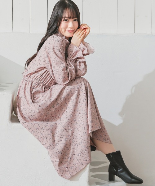 Honeys（ハニーズ）の「フリルネックワンピース（ワンピース・レディース・ブラック/ピンク系その他/ブラウン系その他・S/M/LL/L/3L）」の8枚目の写真