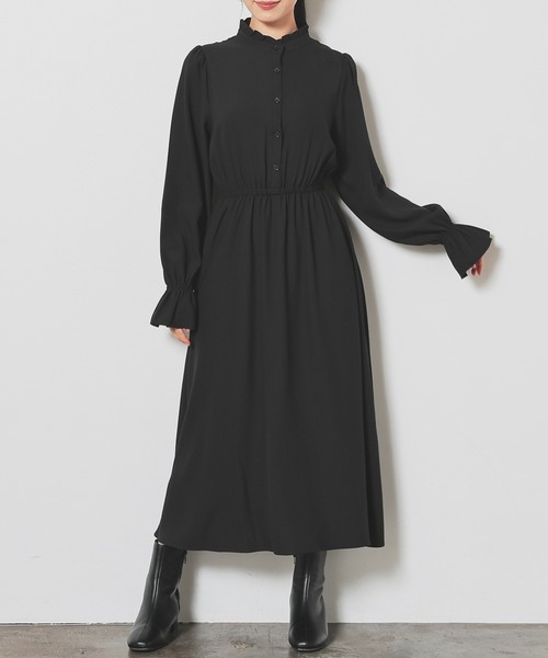 Honeys（ハニーズ）の「フリルネックワンピース（ワンピース・レディース・ブラック/ピンク系その他/ブラウン系その他・S/M/LL/L/3L）」の7枚目の写真