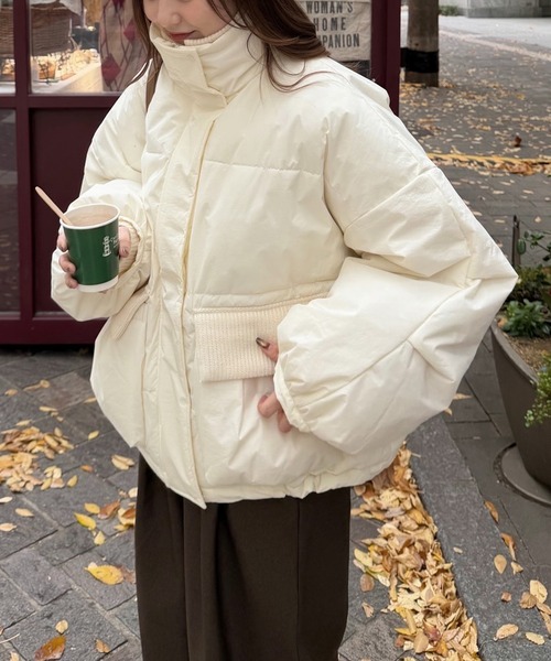 OLUN（オルン）の「padding rib blouson/中綿リブブルゾン（ダウン