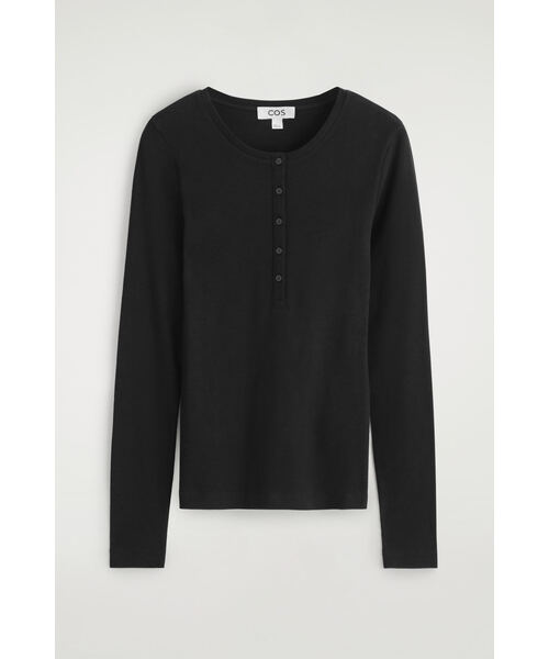 COS（コス）の「ロングスリーブヘンリートップ（Tシャツ/カットソー・レディース・グレー系その他/ベージュ/Black・M/XS/S/L）」の8枚目の写真