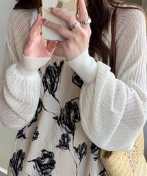 レース模様ゆったりボレロ