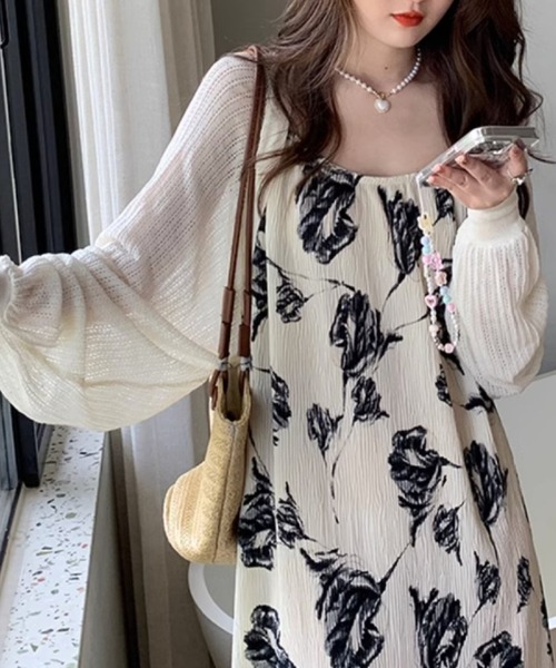 cammie(キャミー)の「レース模様ゆったりボレロ(カーディガン/ボレロ・レディース・ホワイト/ラベンダー/アイボリー/ブラック・FREE)」の16枚目の写真