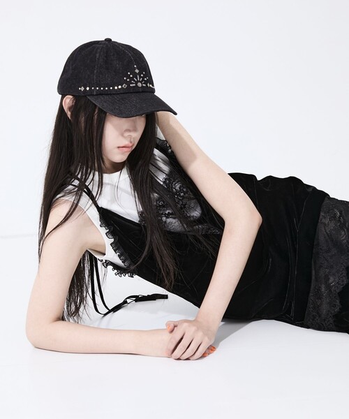 tanakadaisuke(タナカダイスケ)の「【tanakadaisuke/タナカダイスケ】silver metal tiara cap/シルバーメタルティアラキャップ(キャップ・レディース・ブラック/グレー・FREE)」の9枚目の写真