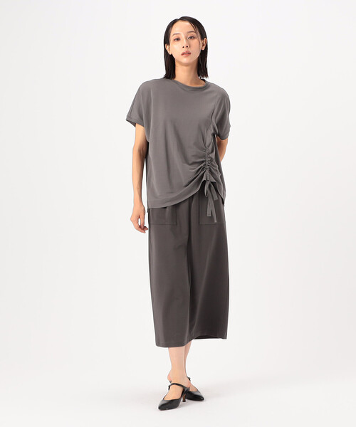 Gabardine K.T(ギャバジンケーティー)の「和紙ジャージー ブラウス仕立てのカットソー(Tシャツ/カットソー・レディース・オフホワイト/ネイビー/グレー・9号/7号)」の6枚目の写真