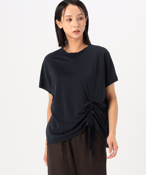 Gabardine K.T(ギャバジンケーティー)の「和紙ジャージー ブラウス仕立てのカットソー(Tシャツ/カットソー・レディース・オフホワイト/ネイビー/グレー・9号/7号)」の9枚目の写真