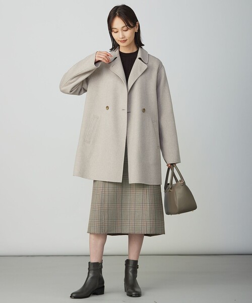 J.PRESS Ladies（J.プレス レディス）の「ウールナイロンリバー テーラード コート（その他アウター・レディース・ダルブルー系/ライトグレー系/ベージュ系・XS）」の5枚目の写真