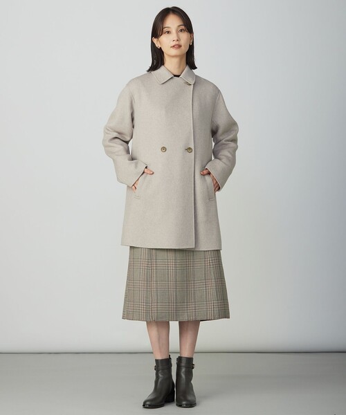 J.PRESS Ladies（J.プレス レディス）の「ウールナイロンリバー テーラード コート（その他アウター・レディース・ダルブルー系/ライトグレー系/ベージュ系・XS）」の6枚目の写真