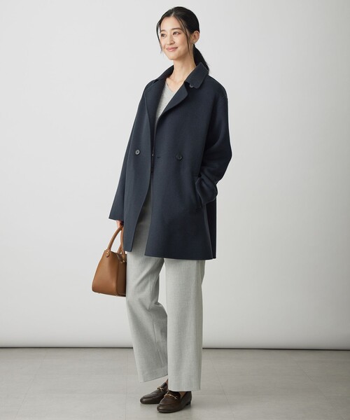 J.PRESS Ladies（J.プレス レディス）の「ウールナイロンリバー テーラード コート（その他アウター・レディース・ダルブルー系/ライトグレー系/ベージュ系・XS）」の8枚目の写真