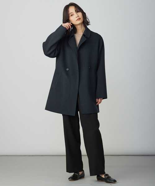 J.PRESS Ladies（J.プレス レディス）の「ウールナイロンリバー テーラード コート（その他アウター・レディース・ダルブルー系/ライトグレー系/ベージュ系・XS）」の9枚目の写真