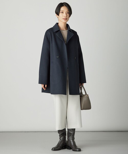 J.PRESS Ladies（J.プレス レディス）の「ウールナイロンリバー テーラード コート（その他アウター・レディース・ダルブルー系/ライトグレー系/ベージュ系・XS）」の10枚目の写真