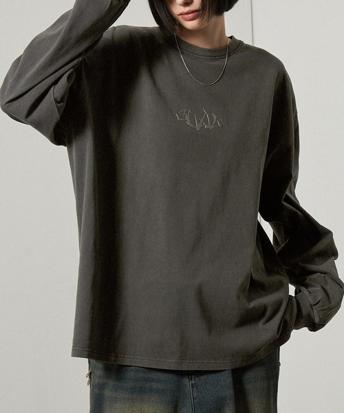 Alfred Alex（アルフレッドアレックス）の「【Alfred Alex】ヴィンテージ加工ピグメントメタルシリコンプリントオーバーサイズロンＴ（Tシャツ/カットソー・メンズ・グレイッシュブルー/ブラック/ワイン/ブラウン・M/L）」の16枚目の写真