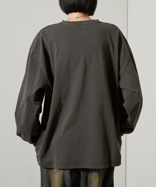 Alfred Alex（アルフレッドアレックス）の「【Alfred Alex】ヴィンテージ加工ピグメントメタルシリコンプリントオーバーサイズロンＴ（Tシャツ/カットソー・メンズ・グレイッシュブルー/ブラック/ワイン/ブラウン・M/L）」の18枚目の写真