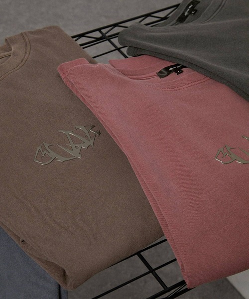 Alfred Alex（アルフレッドアレックス）の「【Alfred Alex】ヴィンテージ加工ピグメントメタルシリコンプリントオーバーサイズロンＴ（Tシャツ/カットソー・メンズ・グレイッシュブルー/ブラック/ワイン/ブラウン・M/L）」の6枚目の写真