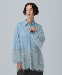 フリンジドッキングシャツチュニック　595310