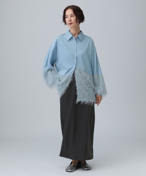 LEPSIM(レプシィム)の「フリンジドッキングシャツチュニック 595310(シャツ/ブラウス・レディース・ブラック/アイボリー/ブルー・FREE)」の17枚目の写真