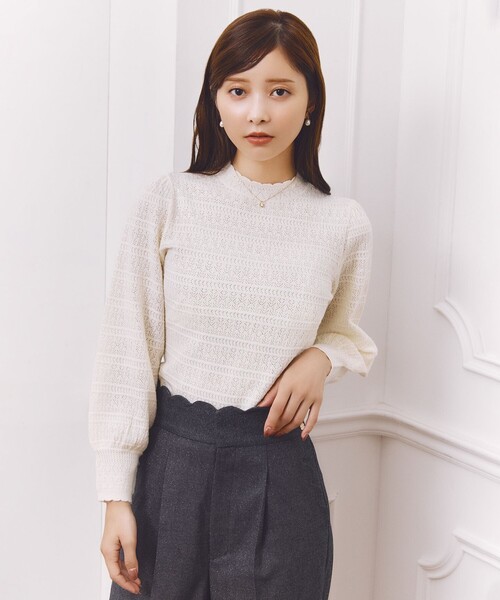 TOCCA（トッカ）の「MOONLIT MUSE ニットプルオーバー（ニット/セーター・レディース・アイボリー系/ブラック系/ライトグリーン系・MEDIUM/SMALL）」の2枚目の写真