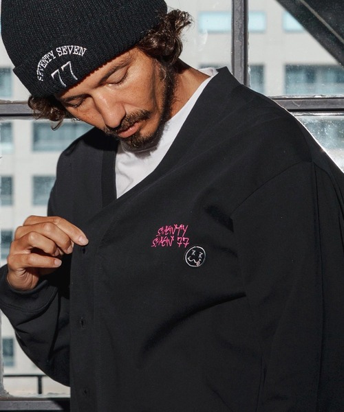 seventy seven(セブンティセブン)の「mcg3718-middle onz jersey cardigan(77flower logo) カーディガン(7725W220)(カーディガン/ボレロ・メンズ・ネイビー/ブラック/グリーン系その他・XL/L/M)」の22枚目の写真