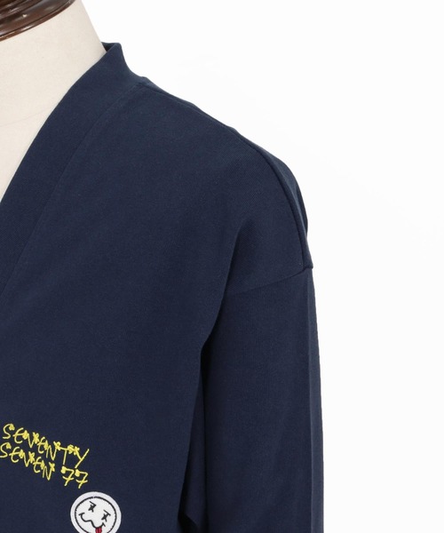 seventy seven(セブンティセブン)の「mcg3718-middle onz jersey cardigan(77flower logo) カーディガン(7725W220)(カーディガン/ボレロ・メンズ・ネイビー/ブラック/グリーン系その他・XL/L/M)」の9枚目の写真