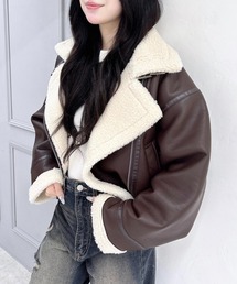 INGNI | クロップド丈フライトジャケット(ムートンコート)