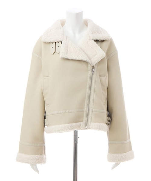 INGNI（イング）の「クロップド丈フライトジャケット（ムートンコート・レディース・ブラック系その他2/アイボリー/ブラウン系3・M）」の22枚目の写真